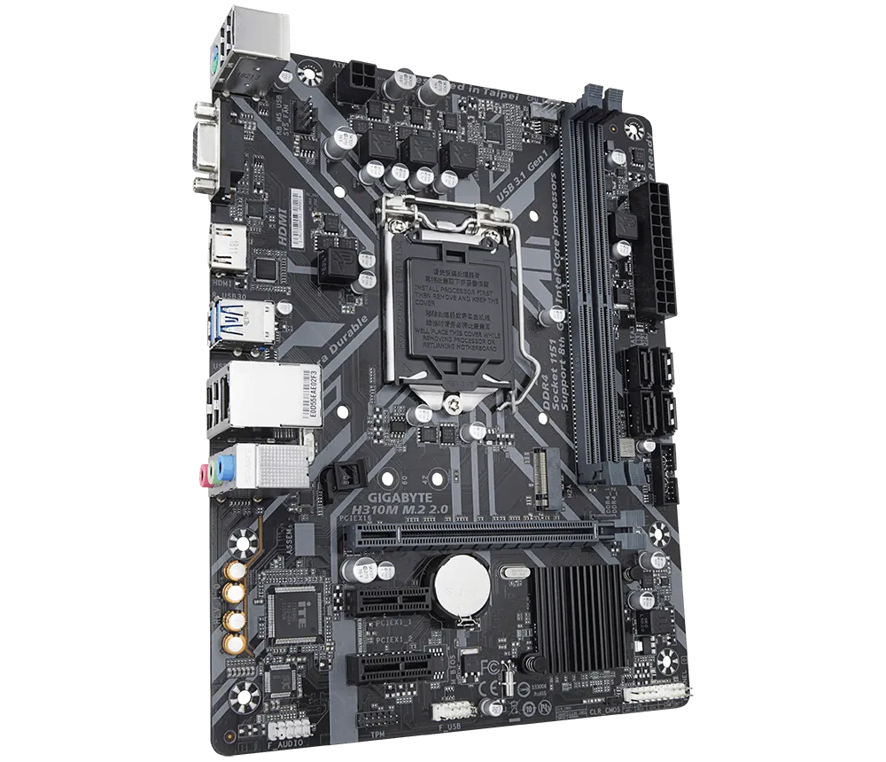Gigabyte H310M M.2 2.0 DDR4 Motherboard For Intel 8th | 9th Gen view 3